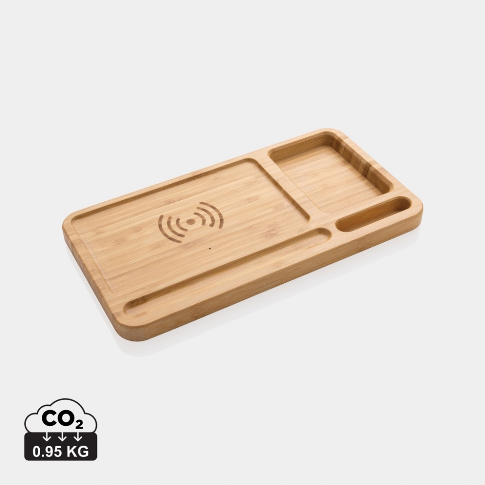 Logotrade corporate gifts photo of: Bamboo desk organiser 10W wireless charger