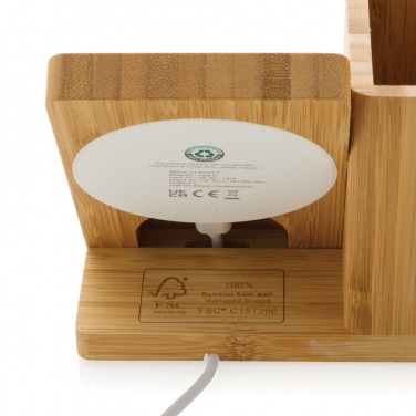 Logotrade advertising product picture of: Calgary bamboo 10W wireless charger