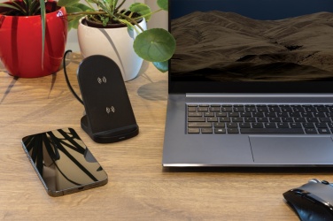 Logo trade promotional items image of: RCS recycled plastic double coil wireless stand 15W