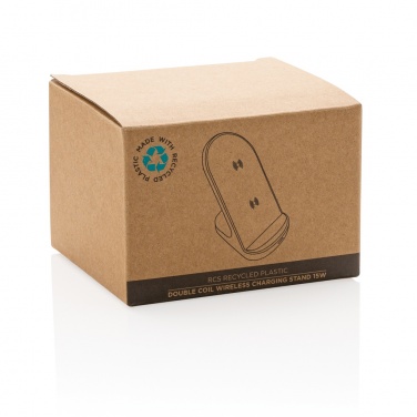 Logo trade promotional giveaways image of: RCS recycled plastic double coil wireless stand 15W