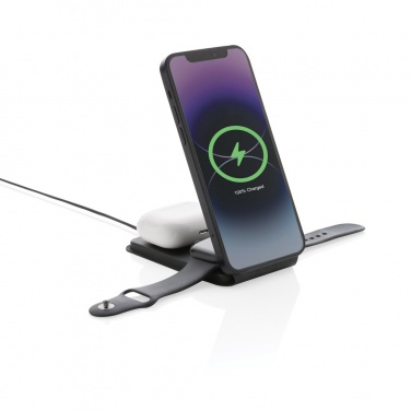 Logotrade corporate gift picture of: Swiss Peak RCS rPU 15W  3-in-1 magnetic wireless charger