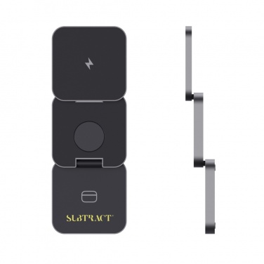 Logo trade corporate gifts picture of: Terra RCS recycled aluminum foldable 3 in 1 15W charger