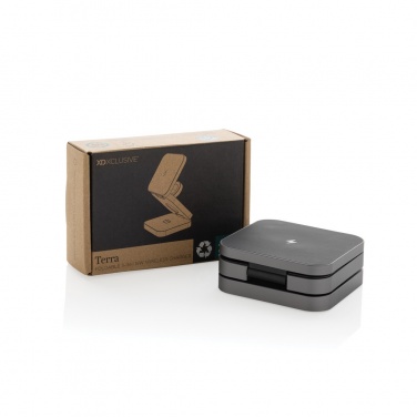 Logotrade promotional giveaway picture of: Terra RCS recycled aluminum foldable 3 in 1 15W charger