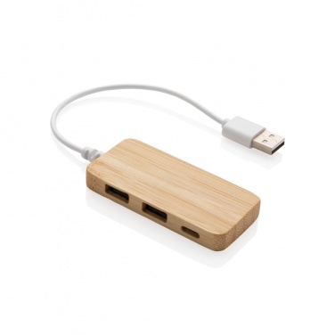 Logotrade promotional gift picture of: Bamboo hub with Type-C