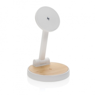 Logo trade promotional merchandise picture of: Ontario RCS rplastic 15W magnetic charging 2 in 1 stand