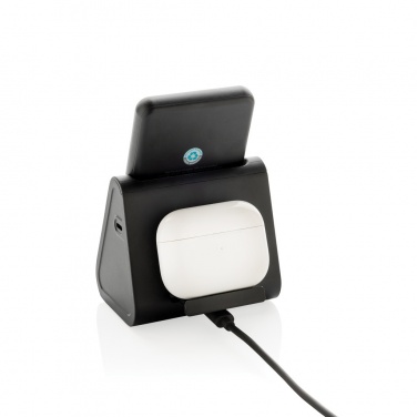 Logotrade corporate gift image of: Powerbase RCS recycled plastic 3 in 1 charger with powerbank