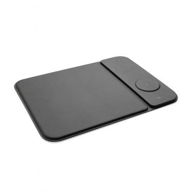 Logo trade promotional merchandise image of: Swiss peak RCS recycled PU 15W 3 in 1 charging mousepad