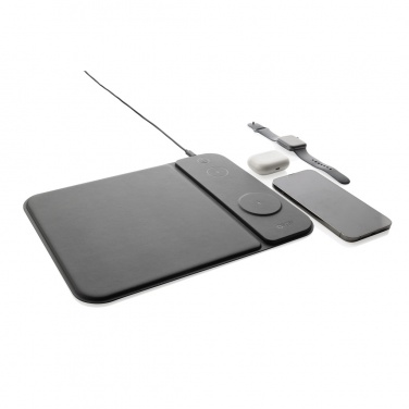 Logotrade corporate gift image of: Swiss peak RCS recycled PU 15W 3 in 1 charging mousepad