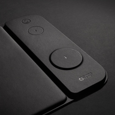 Logo trade business gifts image of: Swiss peak RCS recycled PU 15W 3 in 1 charging mousepad