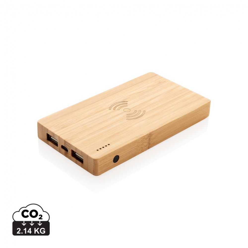 Logo trade advertising product photo of: Bamboo 4.000 mAh wireless 5W Powerbank