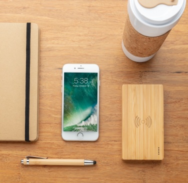 Logotrade business gifts photo of: Bamboo 4.000 mAh wireless 5W Powerbank