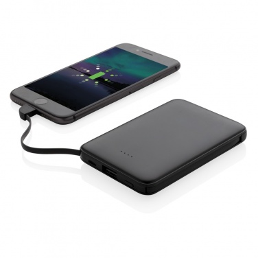 Logotrade corporate gift image of: 5.000 mAh Pocket Powerbank with integrated cables