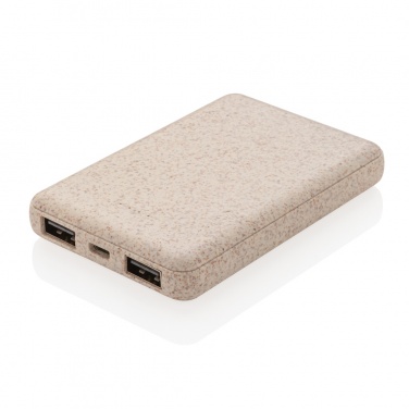 Logotrade advertising product image of: Wheat Straw 5.000 mAh Pocket Powerbank