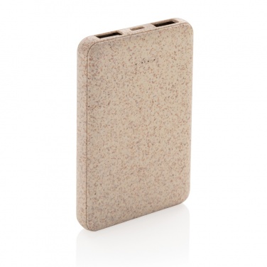 Logotrade corporate gift image of: Wheat Straw 5.000 mAh Pocket Powerbank