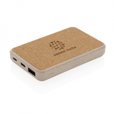 Logotrade promotional gift picture of: Cork and Wheat 5.000 mAh pocket powerbank