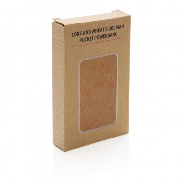 Logo trade promotional gifts picture of: Cork and Wheat 5.000 mAh pocket powerbank