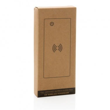 Logo trade corporate gifts image of: Bamboo 8.000 mAh 5W wireless powerbank