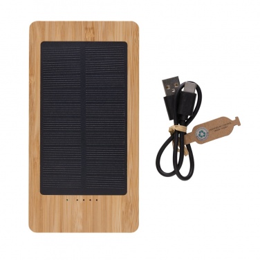 Logo trade business gift photo of: Sunwick 10.000 mAh Bamboo solar powerbank