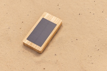 Logo trade advertising products image of: Sunwick 10.000 mAh Bamboo solar powerbank