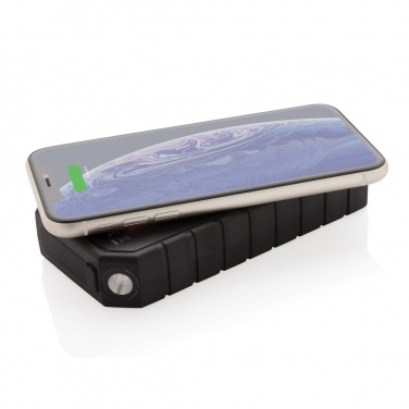 Logotrade promotional giveaway image of: RCS recycled plastic Solar powerbank with 10W Wireless