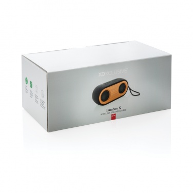 Logo trade promotional gifts image of: Bamboo X double speaker