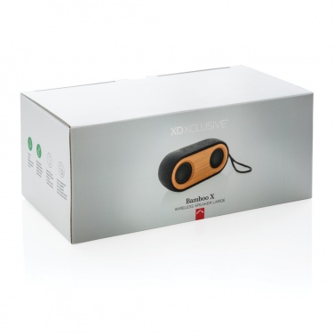 Logo trade promotional products picture of: Bamboo X double speaker