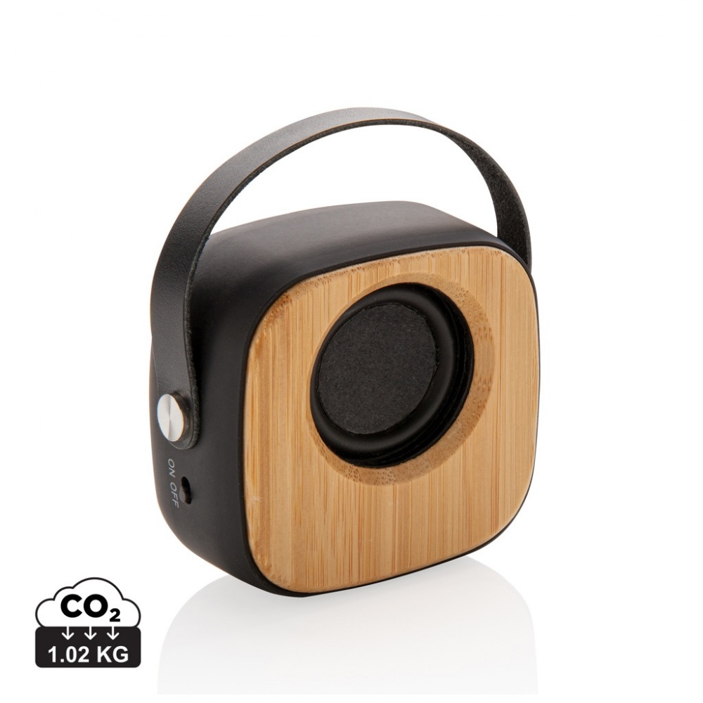 Logo trade promotional item photo of: Bamboo 3W Wireless Fashion Speaker
