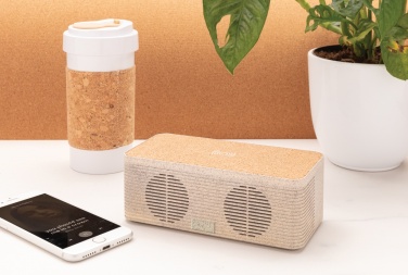 Logo trade corporate gifts picture of: Wheatstraw wireless charging speaker