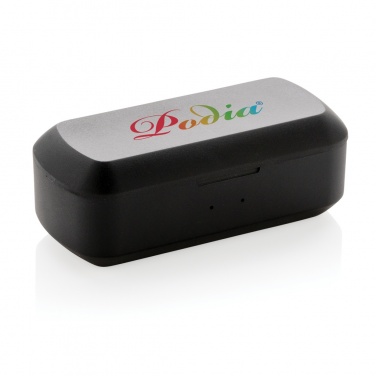Logo trade promotional items image of: Free Flow TWS earbuds in charging case
