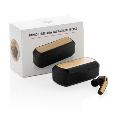 Logo trade promotional items picture of: Bamboo Free Flow TWS earbuds in case