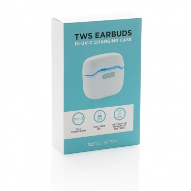 Logo trade promotional merchandise image of: TWS earbuds in UV-C sterilising charging case