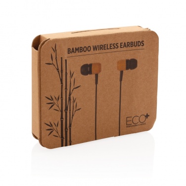 Logo trade promotional giveaway photo of: Bamboo wireless earbuds