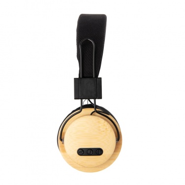 Logo trade promotional gift photo of: Bamboo wireless headphone