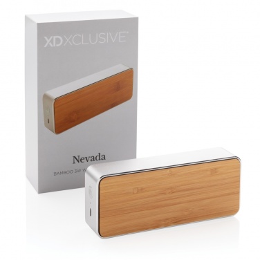 Logo trade promotional merchandise picture of: Nevada Bamboo 3W wireless speaker
