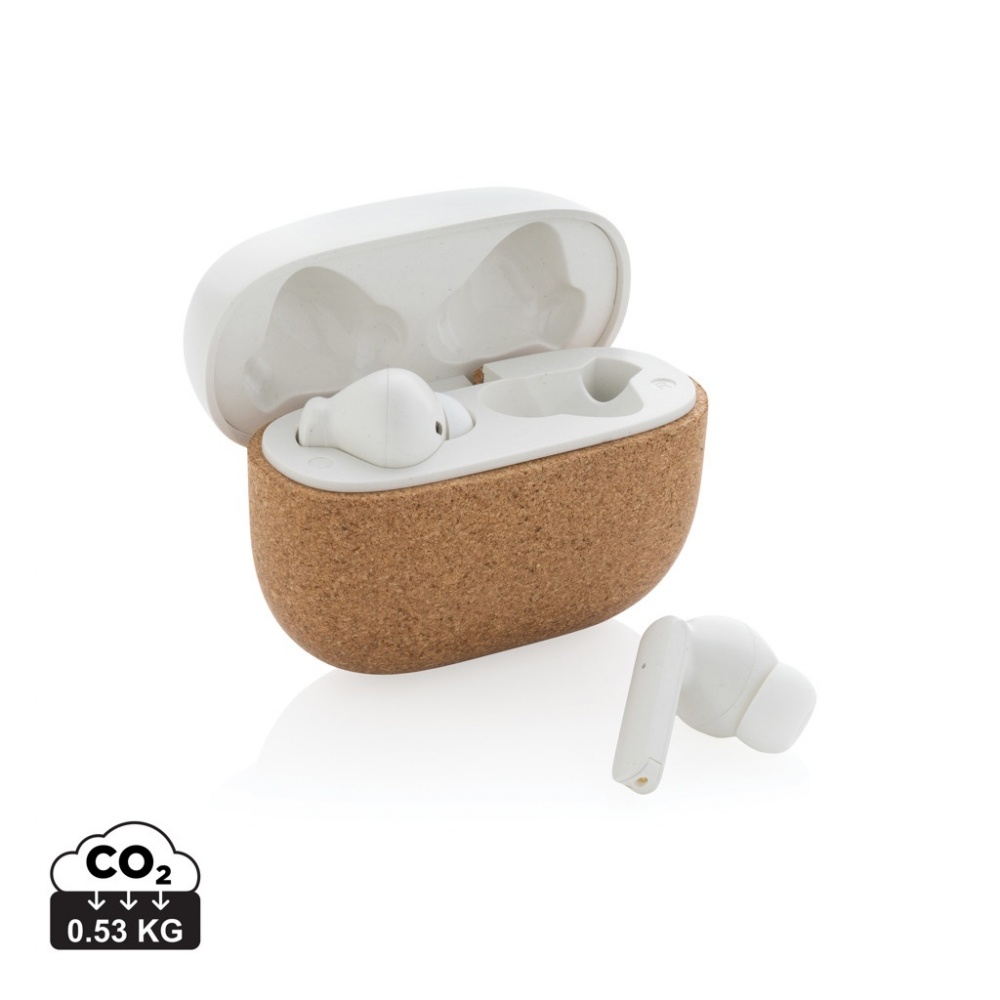 Logotrade advertising products photo of: Oregon RCS recycled plastic and cork TWS earbuds