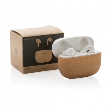 Logotrade promotional giveaway picture of: Oregon RCS recycled plastic and cork TWS earbuds