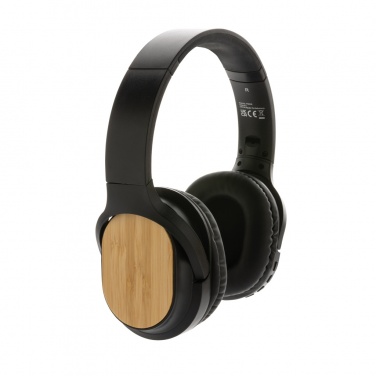 Logo trade promotional merchandise picture of: RCS and bamboo Elite Foldable wireless headphone
