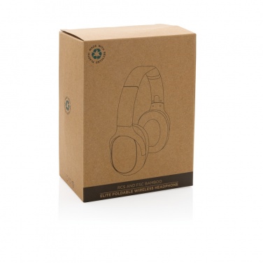 Logotrade advertising product image of: RCS and bamboo Elite Foldable wireless headphone