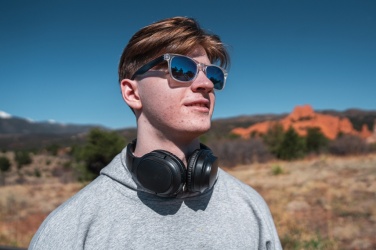 Logo trade corporate gifts image of: RCS recycled plastic Elite Foldable wireless headphone