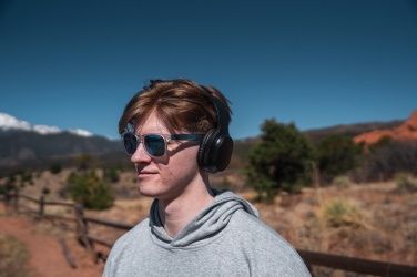 Logo trade promotional giveaways picture of: RCS recycled plastic Elite Foldable wireless headphone