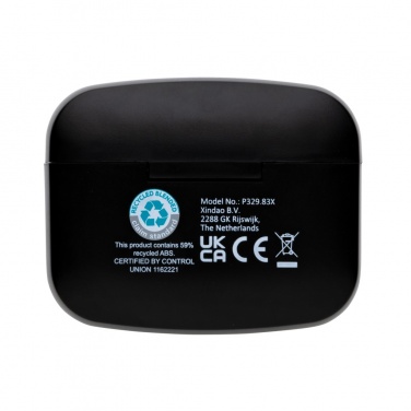 Logo trade promotional giveaways image of: RCS recycled plastic Swiss Peak ANC TWS earbuds