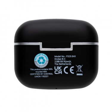 Logo trade promotional merchandise picture of: RCS recycled plastic Swiss Peak TWS earbuds 2.0