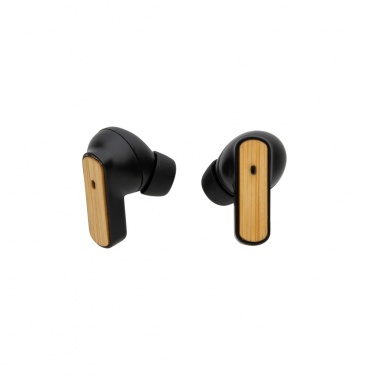 Logotrade advertising product image of: RCS recycled plastic & bamboo TWS earbuds