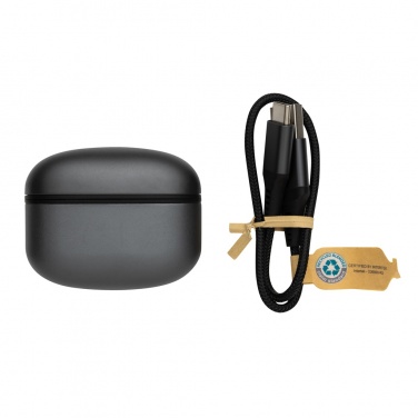 Logo trade promotional item photo of: Terra RCS recycled aluminium wireless earbuds