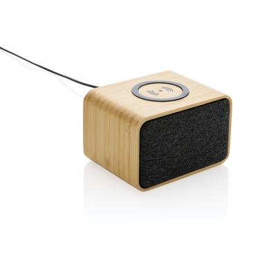 Logo trade promotional items image of: RCS Rplastic 3W speaker with bamboo 5W wireless