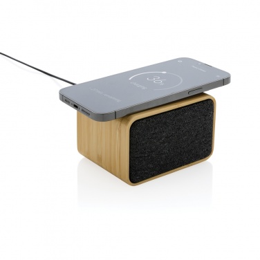 Logo trade promotional giveaway photo of: RCS Rplastic 3W speaker with bamboo 5W wireless