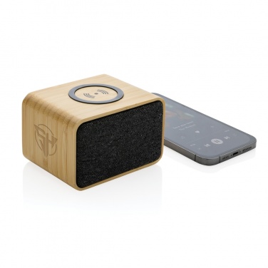 Logo trade promotional product photo of: RCS Rplastic 3W speaker with bamboo 5W wireless