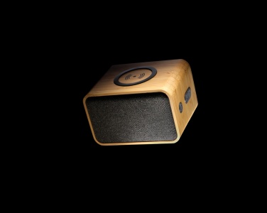 Logo trade promotional gifts picture of: RCS Rplastic 3W speaker with bamboo 5W wireless