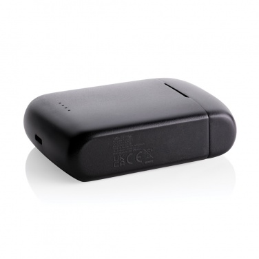 Logotrade advertising product picture of: Skywave RCS recycled plastic solar earbuds