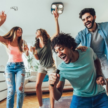 Logo trade promotional item photo of: Singvibe RCS recycled plastic karaoke set with double mic